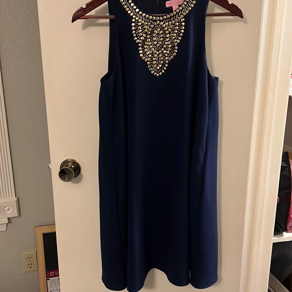 Lilly Pulitzer Navy and Gold Sequins Dress